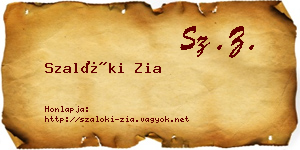 Szalóki Zia névjegykártya
